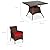 Best Choice Products 5-Piece Indoor Outdoor Wicker Dining Set Furniture for Patio, Backyard w/Square Glass Tabletop, Umbrella Cutout, 4 Chairs - Red