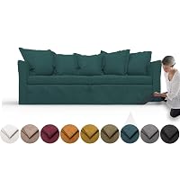 Comfortly Fodera Per Divano Letto Angolare IKEA Manstad Sinistra, 5 Pezzi, Tessuto Morbidissimo Corona Blu Oceano