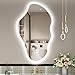 STARLEAD 100x60cm Irregolare Specchio-Bagno-con-Luce e Bluetooth, Asimmetrico Specchiera-Bagno con Dimmerabile, 3 Colori Luce, Antifog, Memoria, IP44, HD Vetro Temperato, Orizzontale/Verticale immagine