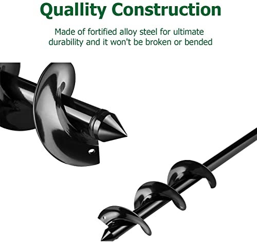 Holahome Auger Drill Bit For Planting 3.5"X 24",Rapid Planter For Planting Flower Bulbs & Bedding - Post Hole Digger For 3/8” Hex Drive Drill #TOP4