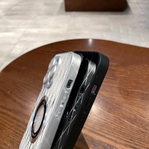 Coque iPhone 13 Pro Max losange chic avec charge magnétique transparente