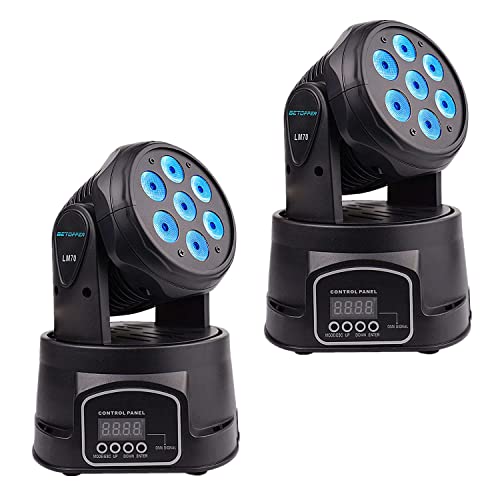 Betopper Stage Lights, 7X8W Rgbw Dj Lights, Sound Activated/Dmx Lighting, Moving Head Lights For Stage, Party, Live, Dj, Bar, Disco Lighting (2 Packs) #TOP7