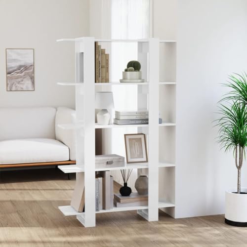 ❤️Colore:Bianco lucido.Materiale:Legno multistrato.Dimensioni complessive:100x30x160cm.Dimensioni di ogni ripiano:100x27x35cm.Può essere utilizzata come libreria o divisorio.Assemblaggio richiesto:Sì.