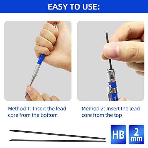 Matite da carpentiere solide 2 pezzi con ricarica