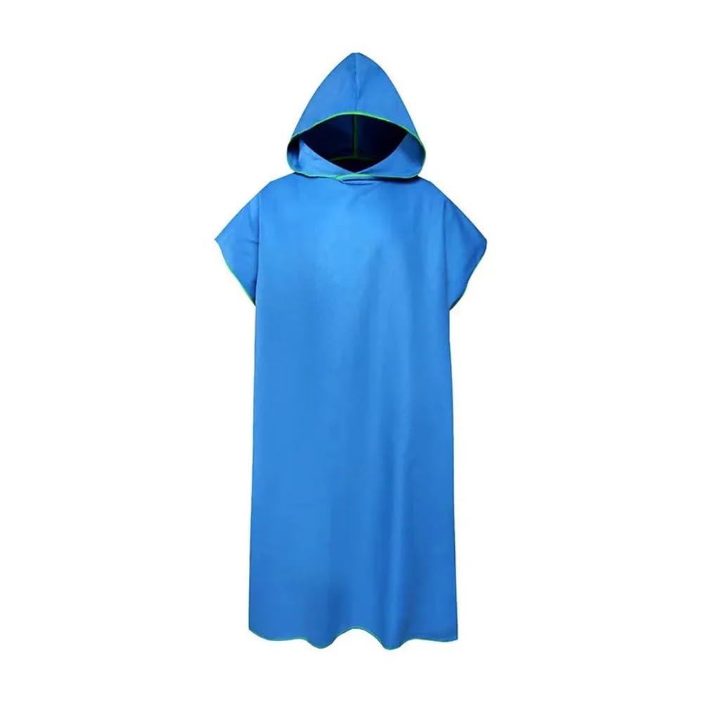 BAOHUIMS Microfiber Hooded Towel Men Women for Swim Beach Travel Quick Dry Changing(Blue)