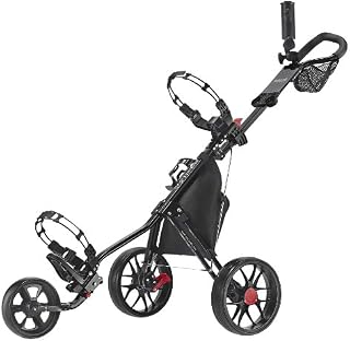 Caddytek 3 Wheel Golf Push Cart - Lightweight, Compacted Folded Size Pushcart Caddy