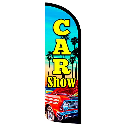 Vista Flags CAR SHOW Premium Windless Polyknit Feather Flag (3 x 11.5 feet)