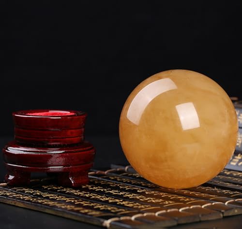 Boule de citrine 190mm et son socle pour harmoniser votre bureau de télétravail