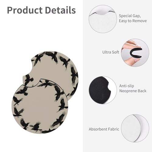 2 Pack Posavasos para Carro de Neopreno Absorbente miniatura 4