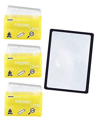 MagDepo 3 Pack Card Magnifier Ruler Fresnel Lens Fire Starter Credit Card Size