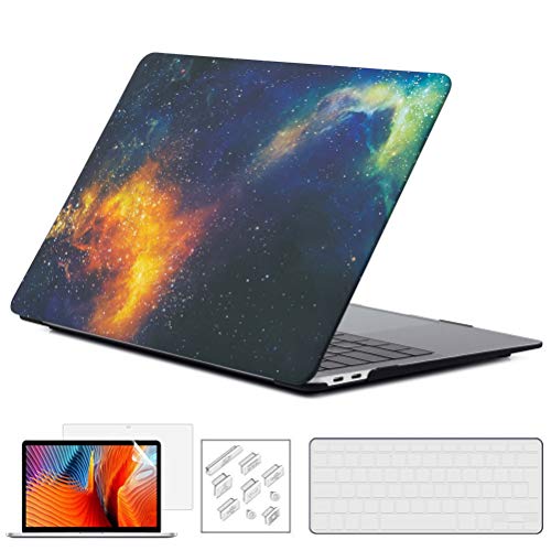 RYGOU Compatibile con MacBook 12 pollici Custodia con tastiera Cover Hard Shell Retina Display Modello: A1534 A1931, Starry Green