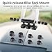 byepica Fork Mount Rack System, 2-Pack Aluminum Holders with 8 Thru-Axle Adapters for Truck Bed, Trailer, Or Garage, Front Wheel Quick Release Compatible