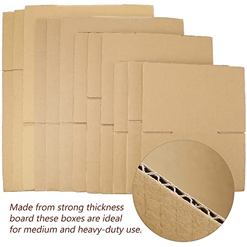 Image of Outus 32 Pack Corrugated Cardboard Boxes, Small, Kraft Color