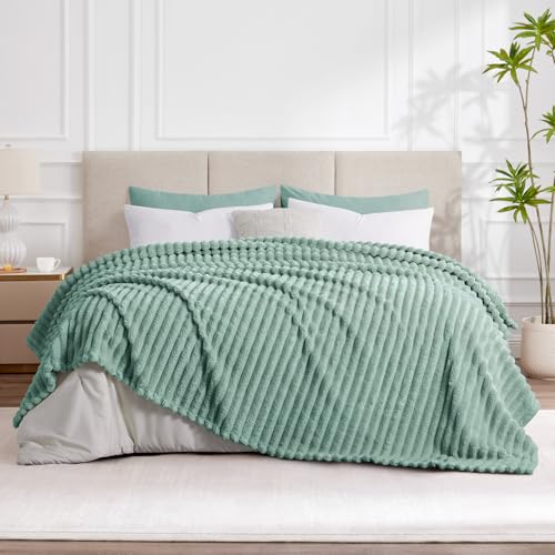RUIKASI Kuscheldecke Flauschig Decke Salbeigrün - 230x270cm Riesig Fleecedecke Sofadecke Couchdecke für Wohnzimmer Deko Blanket… – Ansicht 2