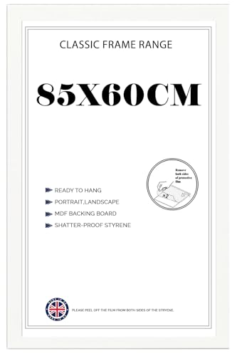 Poster frame 85x60cm, Crystal Clear HD Front White Picture frame 60x85, Jigsaw Puzzle Horizontally or Vertically