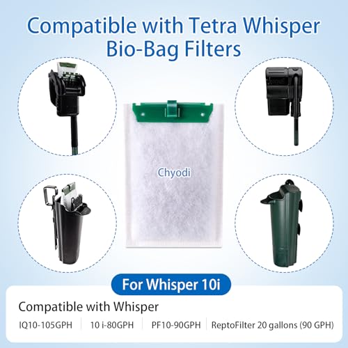 Image of 12 Pack Medium Filter Cartridges Compatible with Tetra Whisper Bio-Bag Filters Medium,for Whisper 10i /IQ10 /PF10 and Repto Filter 90 GPH,for Aquarium Filter Cartridge