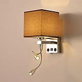 headboard reading light walmart Nordic Creative Illuminations for Bedside: The USB headboard reading light fixture, combining a stylish and vintage fashion vibe, adds elegance to your space with a classic minimalist fabric lampshade. A rectangular iron headboard sconce features an elegant Nordic Iron illumination style.