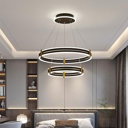Lámpara Colgante Moderna de Doble Cara, Luminosa, LED, Regulable, suspensión, Moderna, Sencilla, Pantalla acrílica, Cuerpo de Hierro, iluminación para Villa, Comedor, Dormitorio.