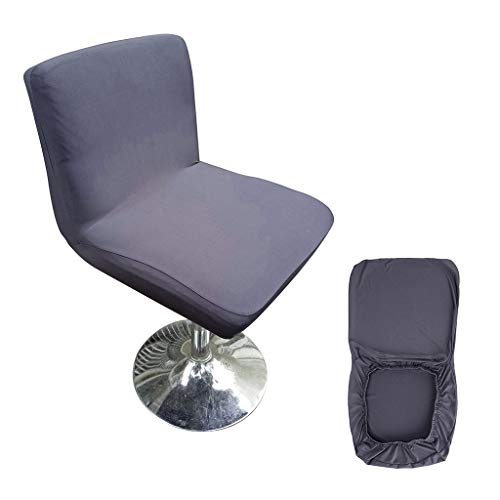 BTSKEY Housse de tabouret de bar avec dossier extensible pour chaise de salle à manger pivotante Gris foncé