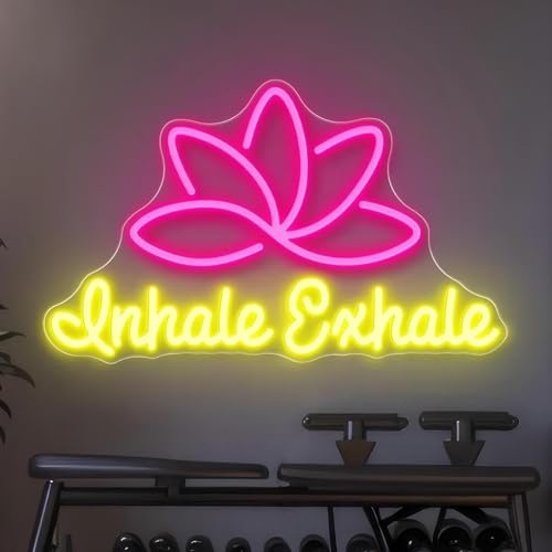 Yoga Studio Neon Sign, Breathe Yoga LED Wall Art