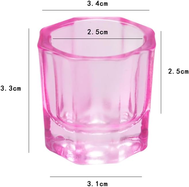 GSHLLO 2 Pcs Nail Glass Crystal Cup Nail Brush Cleaning Cup Nail Powder Dish Nail Art Bowl Cup Manicure Tool Cup Mini Nail Liquid Cup Tiny Transparent Glassware for Nail Care