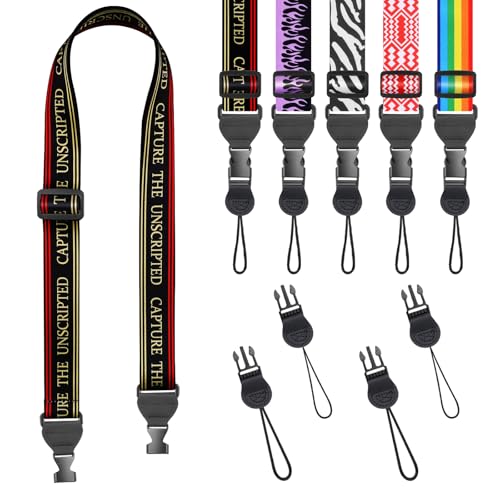 FIEIL Letter Slogan Shoulder Strap, Adjustable Camera Strap with 2 Sets of Quick-Release Buckles, Comfortable Neck Strap for iPad, Tablet, Camera, Laptop, Binocular, Luggage Bag