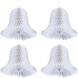 Elegant White Bridal Paper Honeycomb Bells - 5