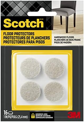 Scotch SP801-NA Felt Pads, 1", Beige, 16 Count