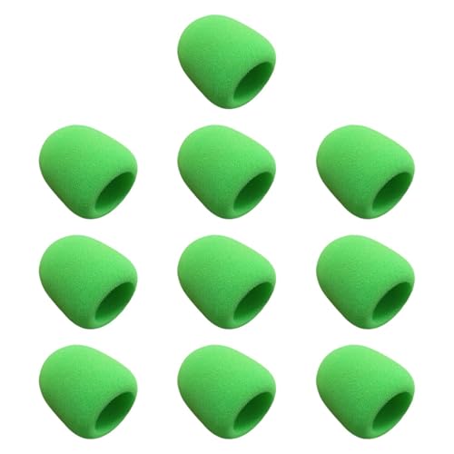 AsrMyjcx 10 piezas Cubierta de micrófono Cubierta de micrófono de micrófono resistente Babrillero espesado para fiestas KTV Broadcasting Singing Discursos, Verde