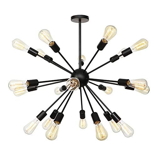 Lustre Spoutnik Noir Plafonnier Suspendu Moderne Luminaire Vintage Cuisine 18 Lampes
