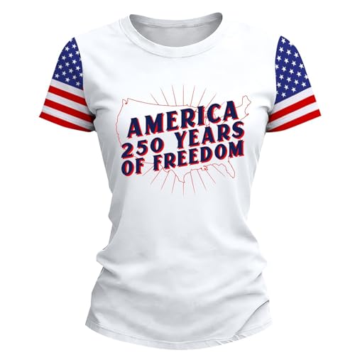 250 Anniversary USA Shirt Kids Patriotic Tshirt America 1776-2026 250th Anniversary Flag Shirts Independence Day Pullover Tee (White-A, 10-11Years)