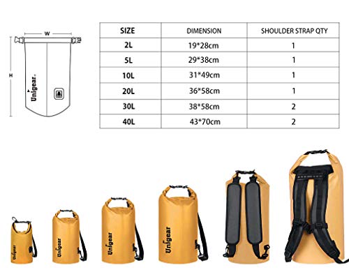 Image of Unigear Floating Waterproof Dry Bag for Kayaking, 2L /5L /10L /20L /30L /40L