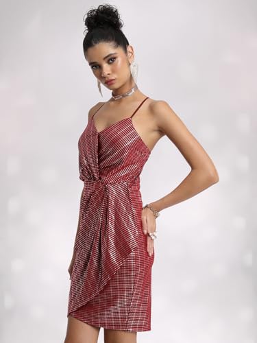 Image of Tokyo Talkies Women's Sleeveless V-Neck Solid Dresses| Stylish| Party Dresses