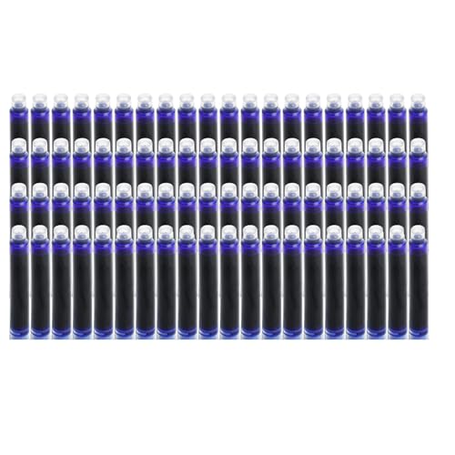 Cartuchos de tinta azul real universales de calibre 3.4   Paquete de 80 unidades para plumas estilográficas estándar   Tinta de flujo constante, adecuada para escuelas, oficinas y uso diario frecuente