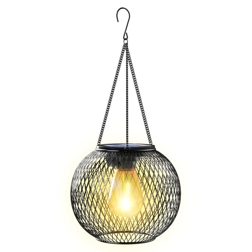 KagoLing Solarlampen für Außen Hängend | 1 Stück | Schwarz| Solar-Laternen mit LED-Glühbirne | Laterne für den Garten weihnachtsdeko aussen KagoLing Solarlampen für Außen Hängend | 1 Stück | Schwarz| Solar-Laternen mit LED-Glühbirne | Laterne für den Garten weihnachtsdeko aussen