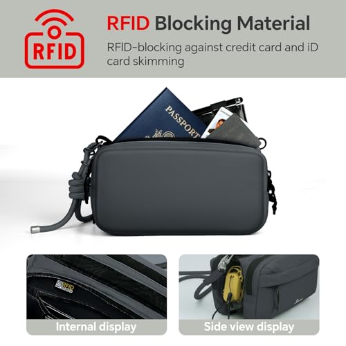 Small Crossbody Travel Bag for Women, Water-Resistant Nylon, RFID Blocking, Organizer with Bottle Slot, Adjustable Rope Strap4