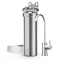 Waterdrop BS08 Under Sink Water Filter, 1 Year Lifetime Stainless Steel Water Filter System, Reduces Chlorine, Lead, Heavy Metals, Bad Taste& Odor (1 Filter & 1 Brushed Nickel Faucet Included)