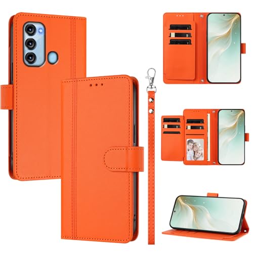�X�}�z�P�[�X �Ή��@�� for itel S17 4G / P38 4G,�Ή��@�� for itel Vision 3 �X�}�z�P�[�X�y�E�H���b�g�f�U�C�� �f���A���J�[�h�X���b�g �L���b�V�� �t���b�v���X�^���h �����h�~�zOrange