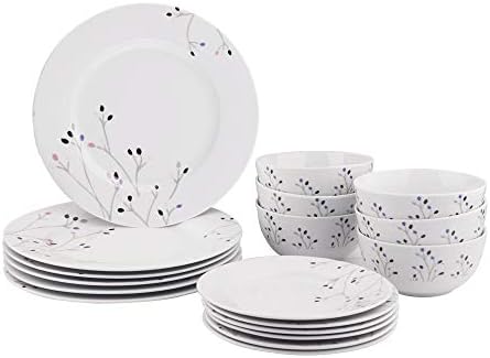 Amazon Basics 18-Piece Dinnerware Set - Modern Beams, Service for 6