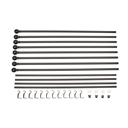 Amazon Basics 1-Inch Curtain Rod With Round Finials - 1-Pack, 72 To 144 Inch, Dark Bronze (Espresso) #TOP2