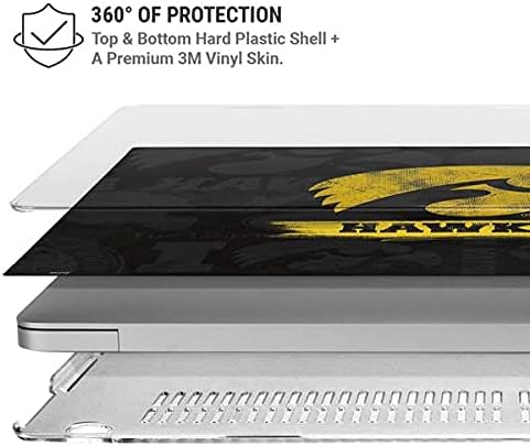 Skinit Case + Skin Compatible with MacBook Air 13in M1 (2021) - Officially Licensed Iowa Hawkeyes Distressed Logo Design