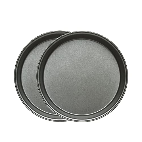 Juego de 2 piezas de bandeja para hornear pizza antiadherente, bandeja redonda para pizza de plato hondo para cocina casera Pizza hecha a mano de 8 pulgadas Cover