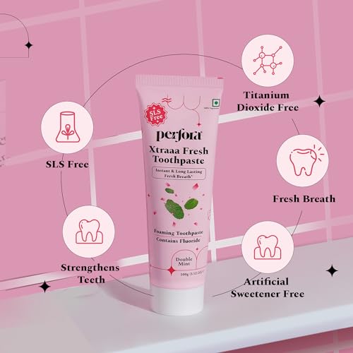 Image of Perfora Teeth Whitening Combo | Manual Toothbrush Pack of 2 & Xtraaa Fresh Toothpaste - 100g| Enamel-Safe & Sensitivity-Free Oral Care Formula For Tooth Stain Removal
