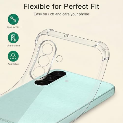 Image of Fashionury 3D Raised Transparent Crystal Clear Back Cover for Samsung A54 | Shockproof Design | Anti-Slip Grip | Camera Protection | 360 Degree Protection Mobile Case