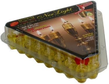 Ner Light - 44 Ready to Use Filled Oil Cups with Wick - Burns Approximately 3 Hours