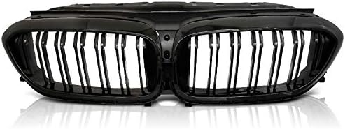 Front Grill Compatible with BMW 5 Series G30 G31 2017 2018 2019 2020 RS-182 Front Central Sport GrillReplacement Kidney Grille Grill Glossy Black Sport Look