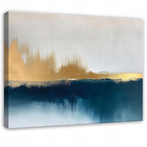 WallArena - Cuadros de lienzo abstractos - 40 x 30 cm cuadros en lienzo - Cuadro sobre lienzo - Mural XXL grande murales para sala de estar, dormitorio, salón, impresión artística moderna - azul, gris