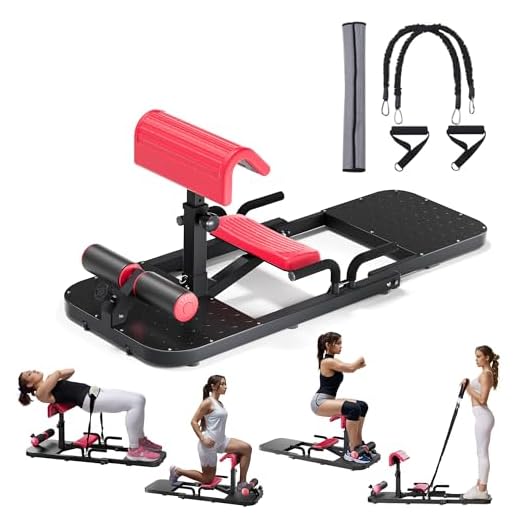 seanleecore Multi-Function Deep Sissy Squat Machine Home Gym Hip Thrust Machine Booty Sprout Home Workout Equipment for Women & Men Black