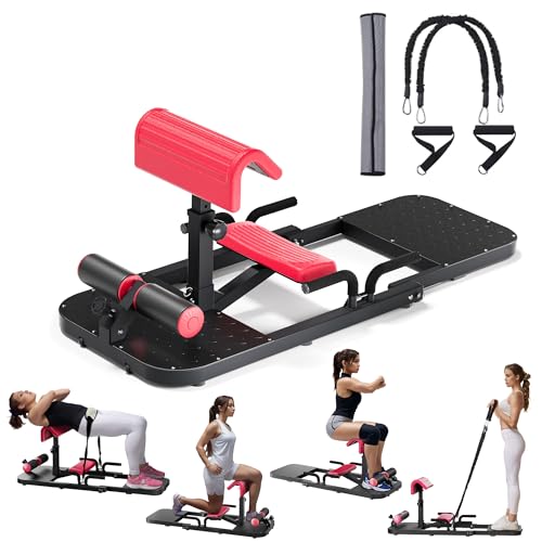 Hip Thrust Machine with High Resistance and Protectors Pad - 3D High Density Polyurethane Cushion -...