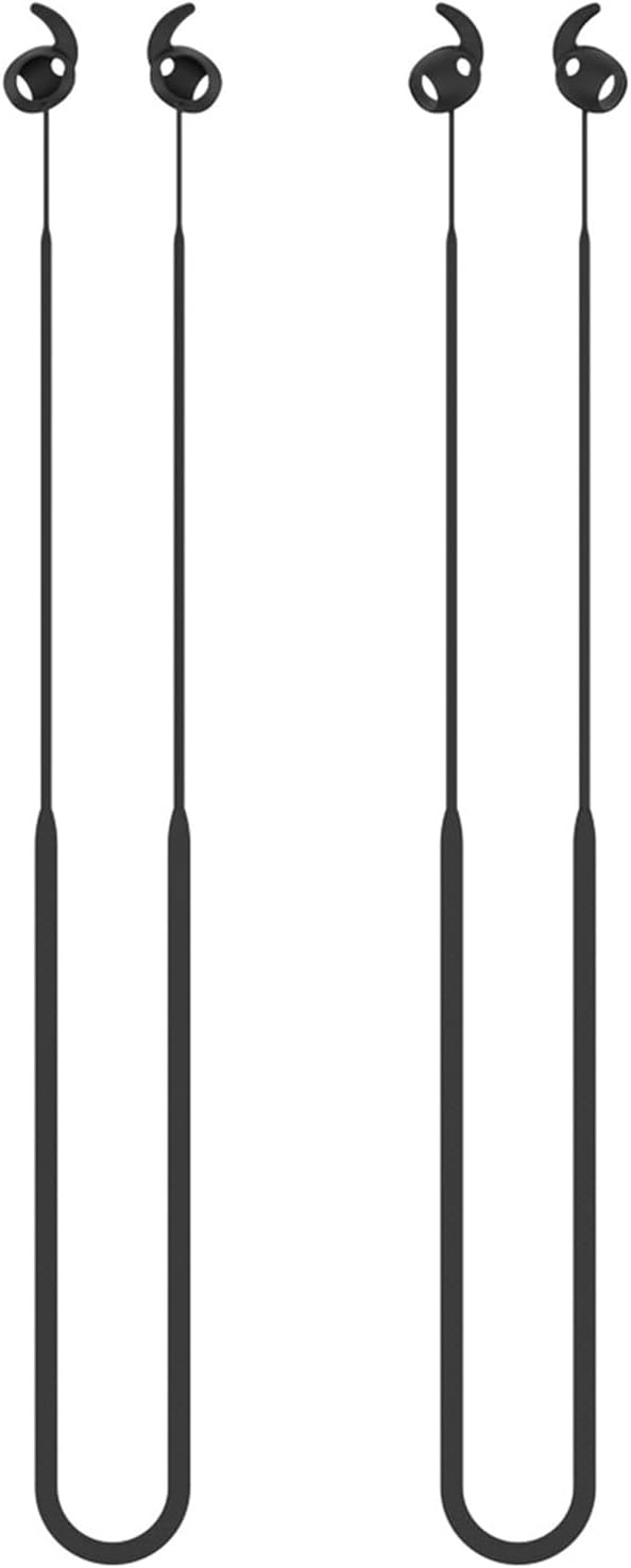 2 Packs Anti-Lost Strap for Galaxy Buds 3 Pro, Sports Soft Silicone Lanyard Accessories Compatible with Samsung Galaxy Buds 3 Pro Earbuds Secure Neck Rope (Black)